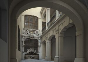 Dresden, Innenhof des sogenannten "Dinglingerhauses" (Visualisierung)